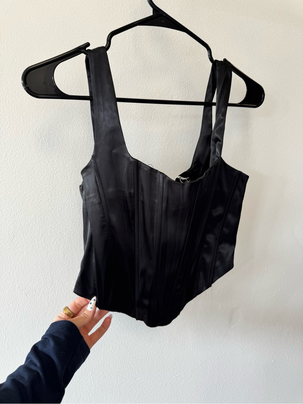 Black Satin Corset Top